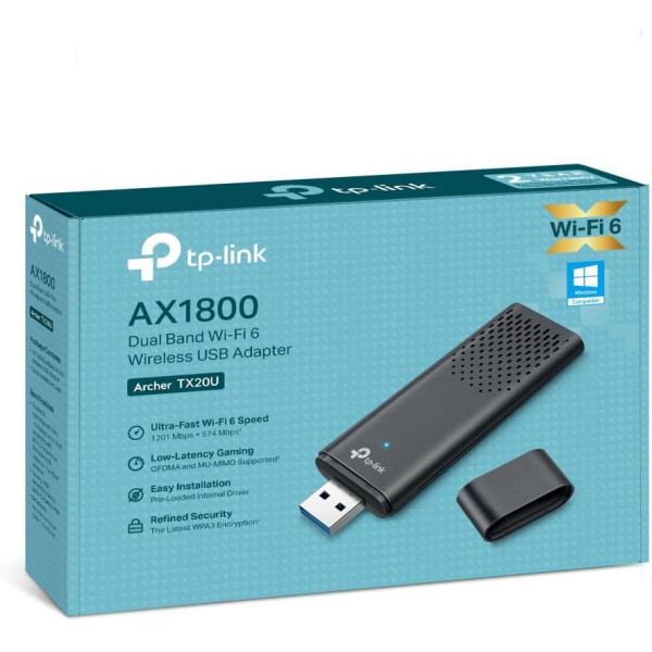 TP-Link Archer TX20U AX1800 Dual Band Wi-Fi 6 Wireless USB Adapter