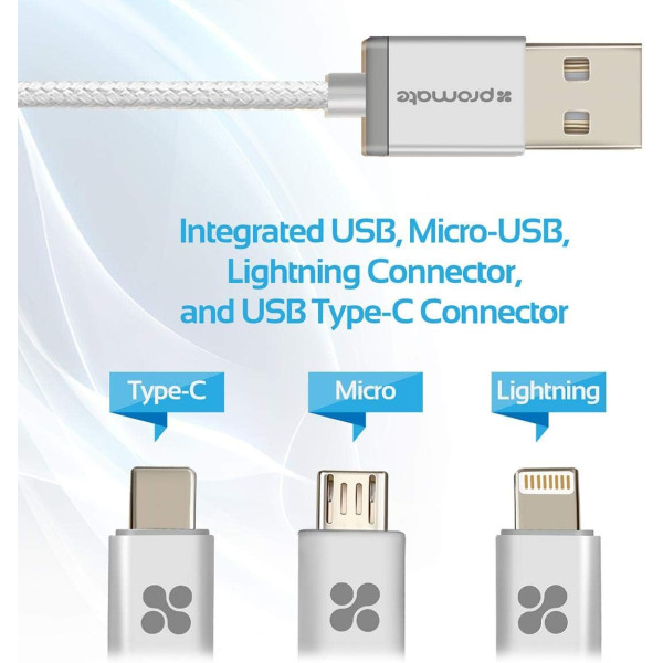 Promate UniLink-Trio 3-in-1 Charging & Data Cable