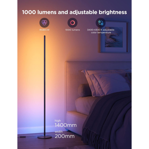 Govee RGBICW Smart Corner Floor Lamp 