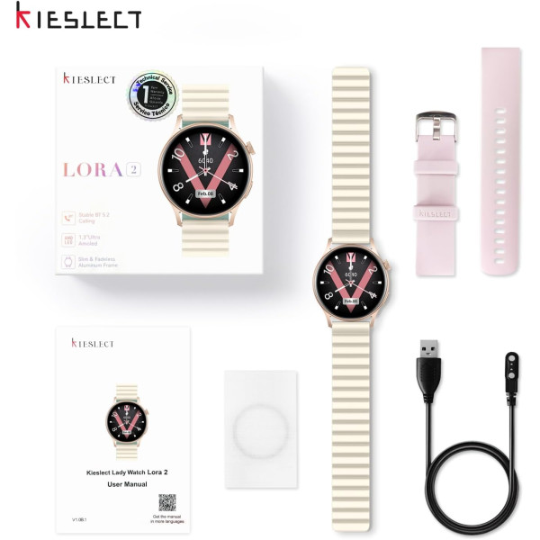 Kieslect Lora 2 Lady Smartwatch with Bluetooth Calling