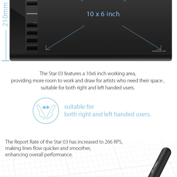 XP-PEN Star 03 V2 Graphics Drawing Tablet 12"