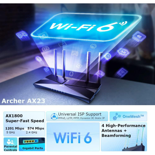 TP-Link Archer AX23 AX1800 Dual-Band Wi-Fi 6 Router