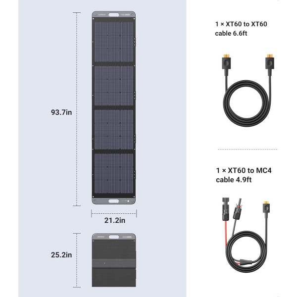 Ugreen 200W Portable Solar Panel for PowerRoam Power Station