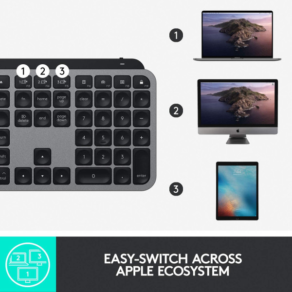 Logitech MX Keys Advanced Illuminated Wireless Keyboard for Mac 