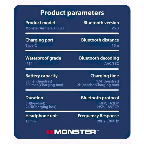 Monster Airmars XKT08 True Wireless Gaming Earphones