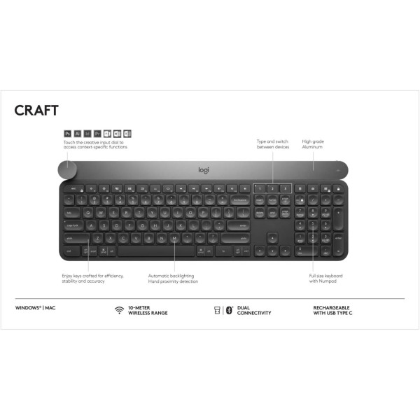 Logitech Craft Advanced Wireless Keyboard 