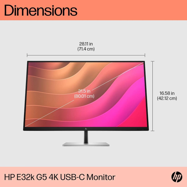 HP E32k G5 31.5 inch 4K USB-C Monitor