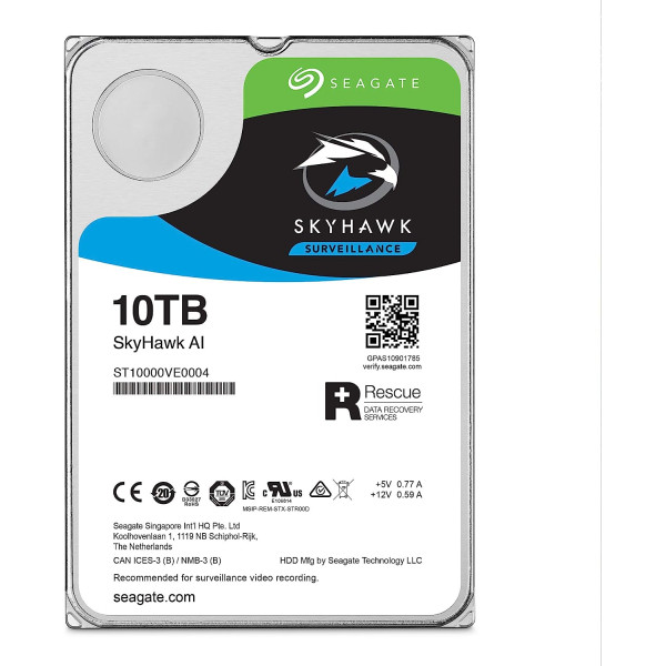 Seagate Skyhawk AI 10TB Surveillance Internal Hard Drive 