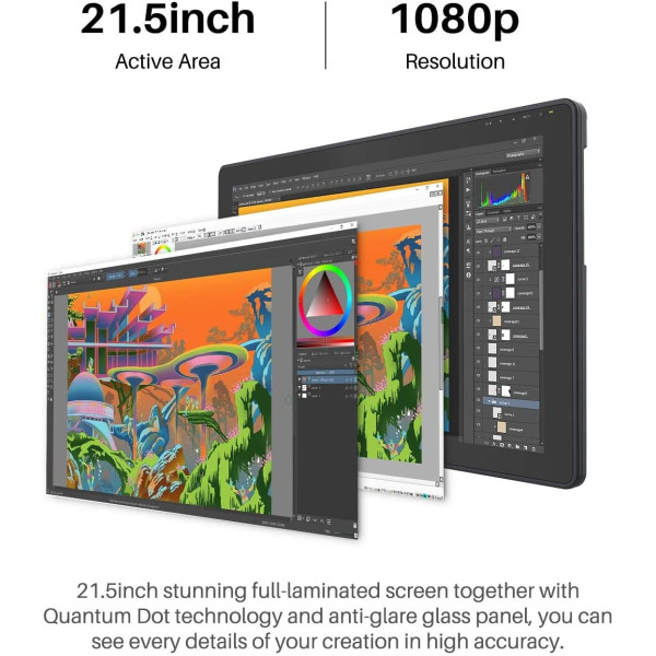 Huion Kamvas 22 Plus Graphics Drawing Tablet Pen Display 