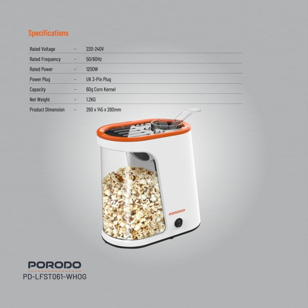 Porodo Lifestyle PD-LFST061 Popcorn Maker 1200W