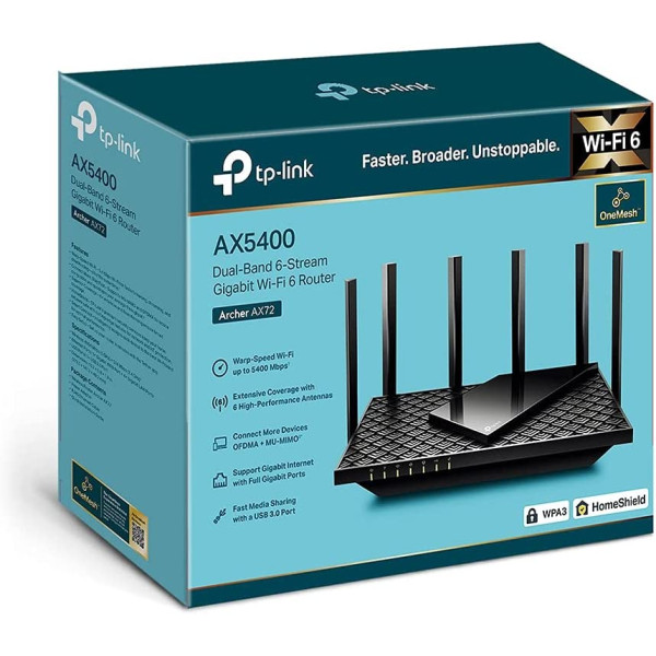 Tp-Link Archer AX72 AX5400 Dual-Band Gigabit Wi-Fi 6 Router