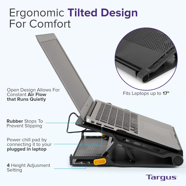 Targus Chill Mat Plus Laptop Cooling Pad with 4-Port 2.0 Hub