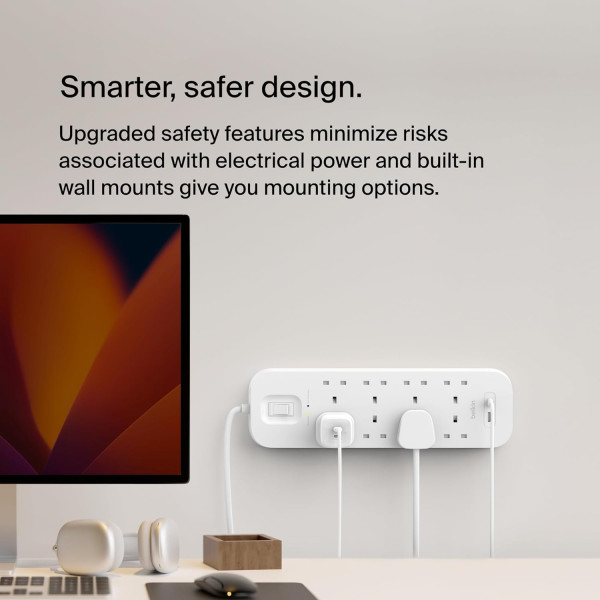 Belkin Connect Surge Protector 8-outlet with USB-C and USB-A Ports 