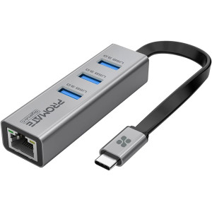 Promate GigaHub-C USB-C Hub with Ethernet & 3 USB 3.0 Ports