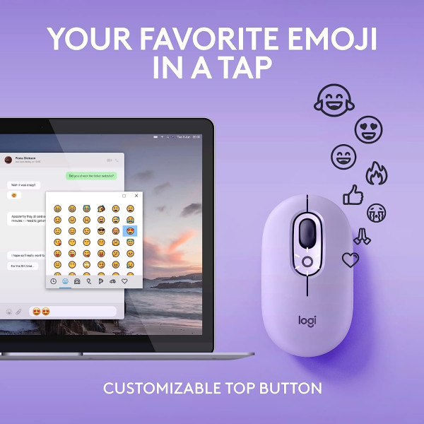 Logitech POP Wireless Mouse with Emoji Button Function