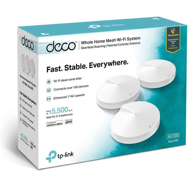 TP-LINK Deco M5 AC1300 Whole Home Mesh Wi-Fi System - 3-Pack