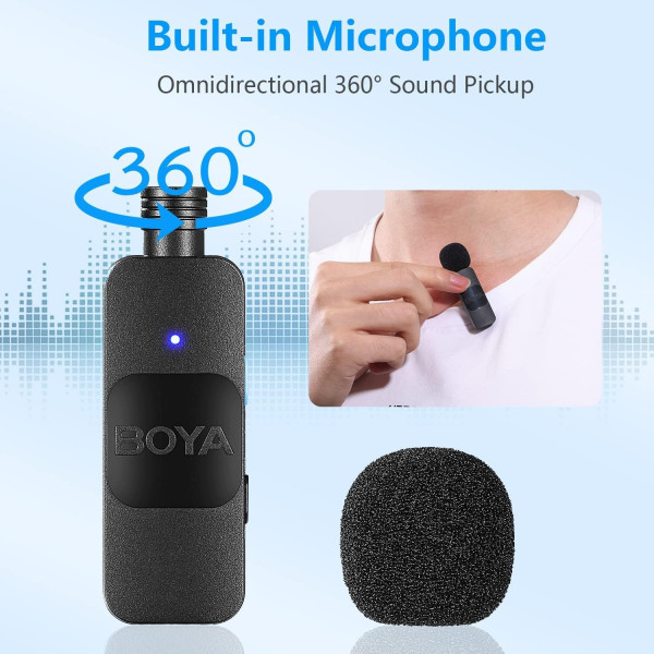 BOYA BY-V20 Dual Wireless Lavalier Microphone for Android