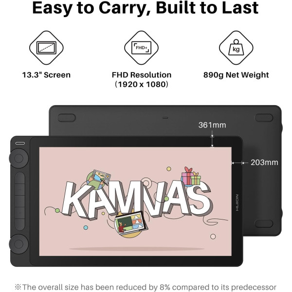 HUION Kamvas 13 (Gen 3) Pen Display Drawing Tablet 