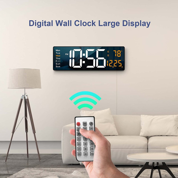 16.2 Inch Digital Wall Clock Large Display with Remote