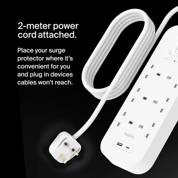 Belkin Connect Surge Protector 6-outlet with USB-C and USB-A Ports 