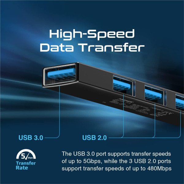 Promate LiteHub-4 4-in-1 Multi-Port USB-C Data Hub