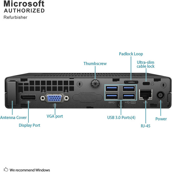 HP EliteDesk 800 G2 Mini Desktop PC Intel Core i5-6500T 8GB RAM 256GB SSD - Refurbished