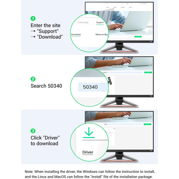 Ugreen AC1300 Dual-Band Wireless USB Adapter - CM492