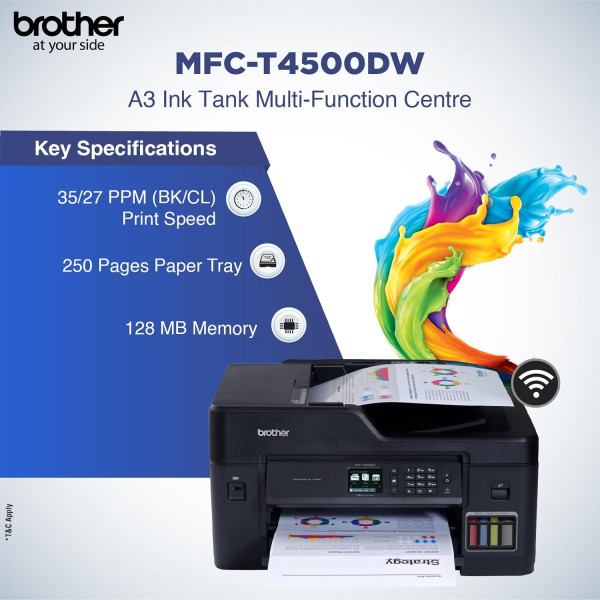 Brother MFC-T4500DW A3 Inkjet Multi-Function Printer