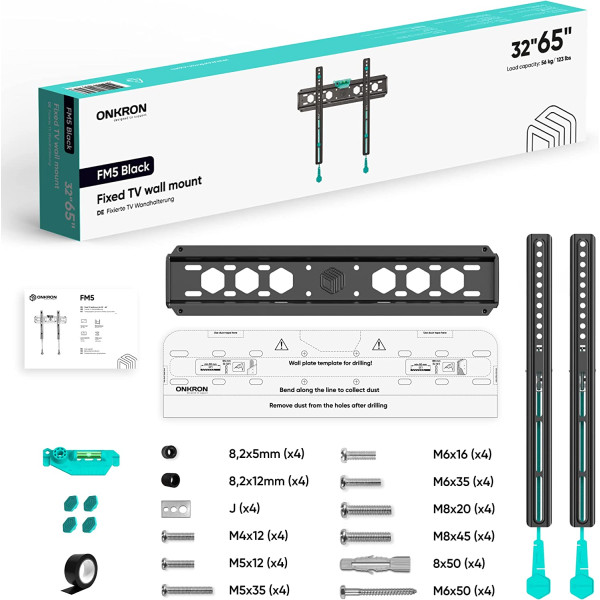 Onkron FM5 32″- 55″ Ultra-Thin Fixed TV Wall Mount 