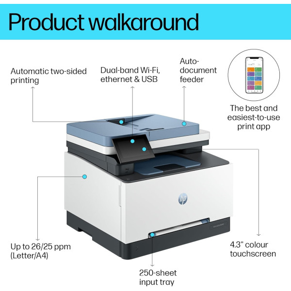 HP Color LaserJet Pro MFP 3303sdw 3-in-1 Wireless Printer