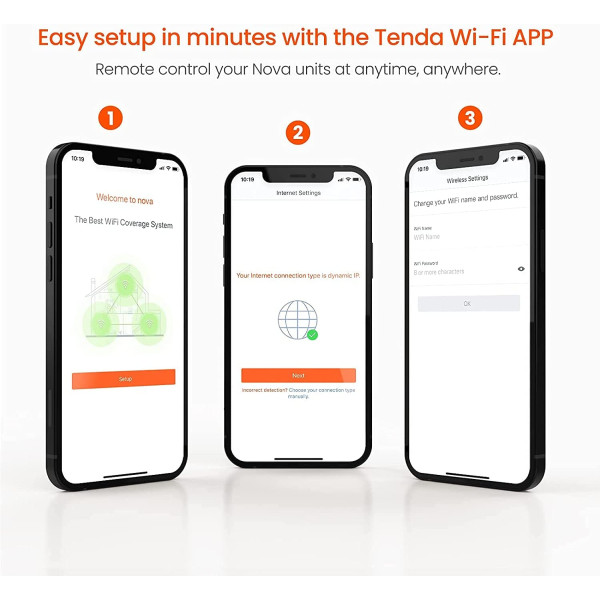 Tenda Nova MW3 3-Pack AC1200 Whole Home Mesh WiFi System