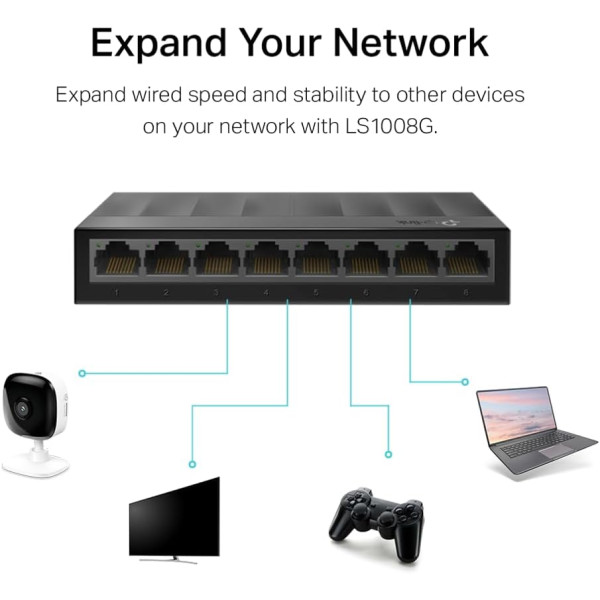 TP-Link LS1008G Litewave 8 Port Gigabit Ethernet Switch 