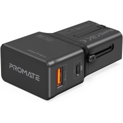 Promate TriPlug-PD20 Compact Universal Travel Adapter 20W