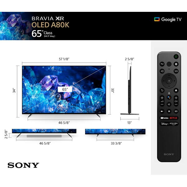 Sony BRAVIA XR A80K 55 inch 4K HDR Smart Google OLED TV