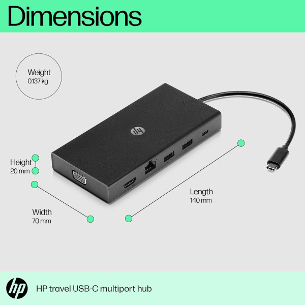 HP Travel USB-C Multi Port Hub - 1C1Y5AA