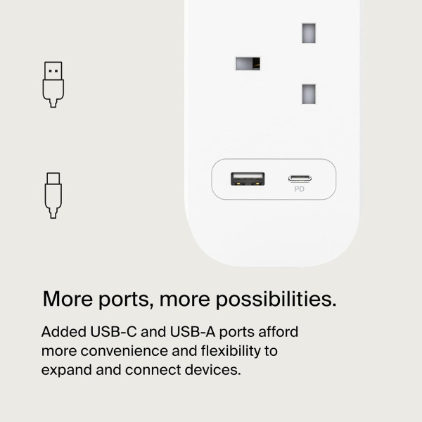 Belkin Connect Surge Protector 4-outlet with USB-C and USB-A Ports 