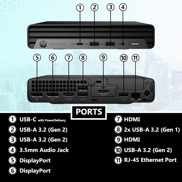 HP Pro Mini 400 G9 Desktop Intel Core i5-13500T  8GB RAM 512GB SSD 