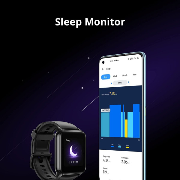 realme Watch 2 with Heart Rate & Blood Oxygen Monitor, Black 