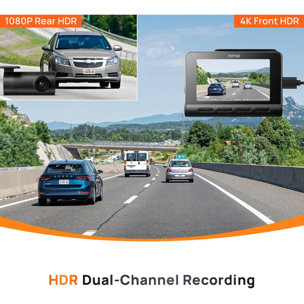 70mai A810 4K HDR Dual-Channel Dash Cam