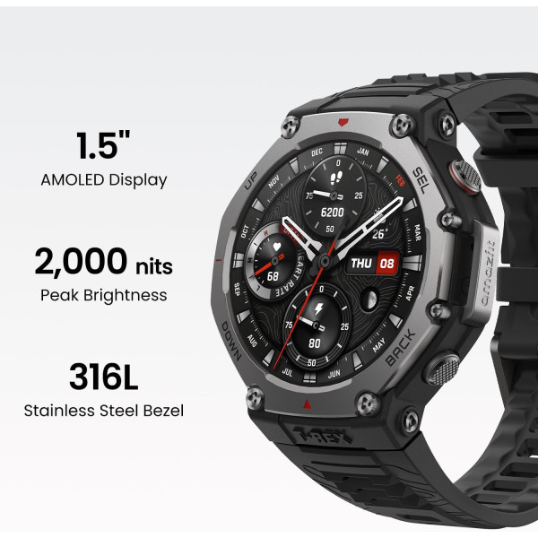 Amazfit T-Rex 3 Rugged Smart Watch 48mm