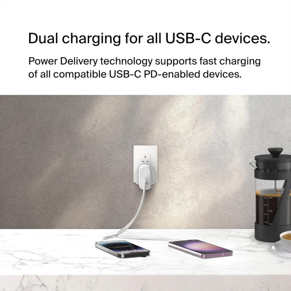 Belkin Boostcharge Pro 60W Dual Port USB-C Wall Charger