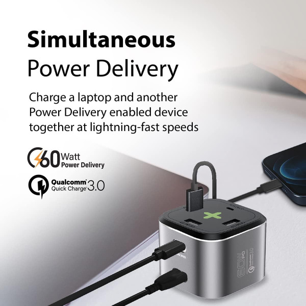 Promate PowerCube-PD80 80W Multi-Port Charging Station