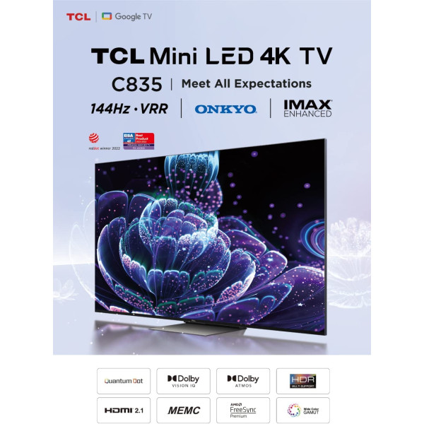 TCL C835 Series 65 Inch 4K Ultra HD Mini LED Google TV 