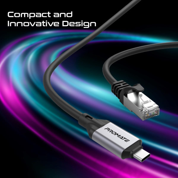 Promate CLink-RJ45 High-Speed USB-C to Gigabit Ethernet Cable