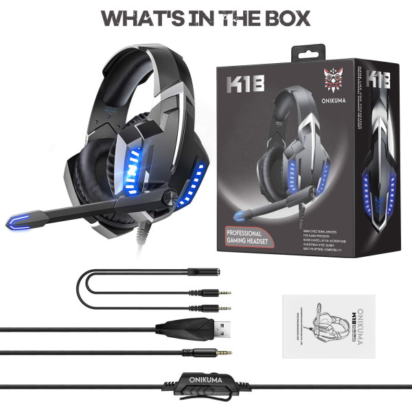 Onikuma K18 Wired Gaming Headset with Led Light