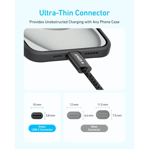 Anker Zolo USB-C to USB-C Braided Cable 240W 3.3ft