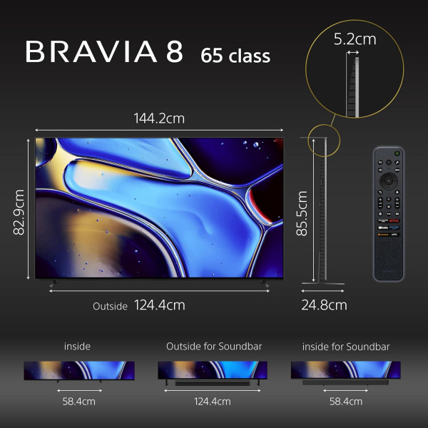 Sony BRAVIA 8 65 inch class OLED 4K HDR Google TV