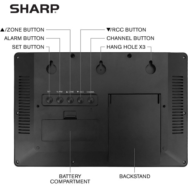 Sharp Atomic Digital Wall Clock with Large Display