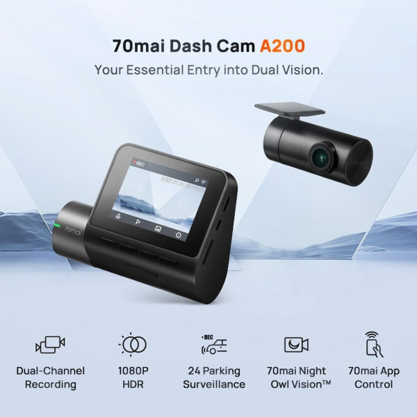 70mai A200 Dual Channel 1080P Dashcam Front & Rear