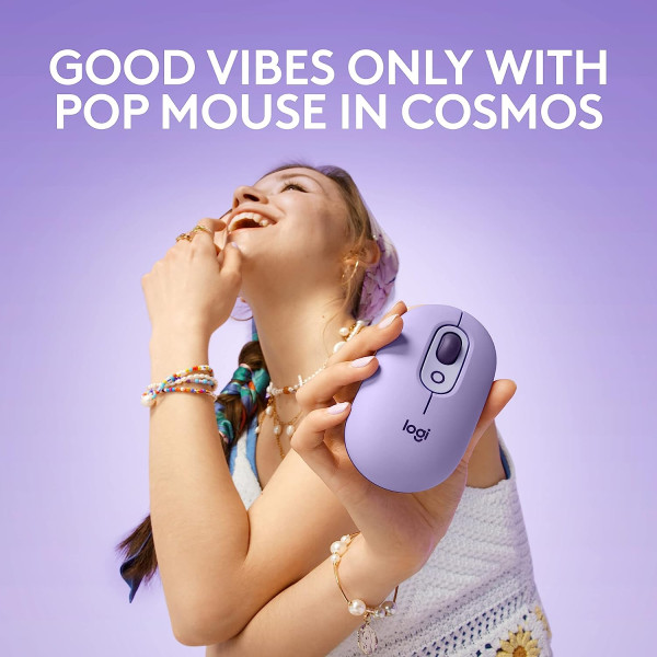 Logitech POP Wireless Mouse with Emoji Button Function